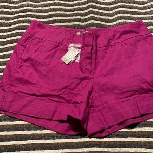 Purple linen shorts